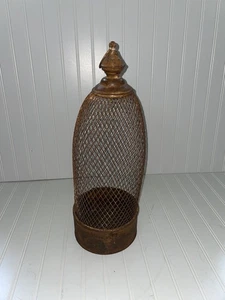 Rustic Metal Cloche Latching Metal Cage / Birdfeeder 21” - Picture 1 of 4