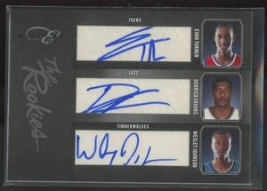 2010 Panini Elite Black Box Evan Turner Derrick Favors Wesley Johnson Auto - Picture 1 of 2