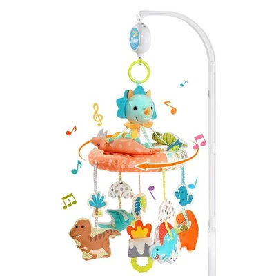 Nursery Baby Automatic Rotating Dinosaur Crib Mobile with Music Box & Arm, Mo... - Image 1 of 4