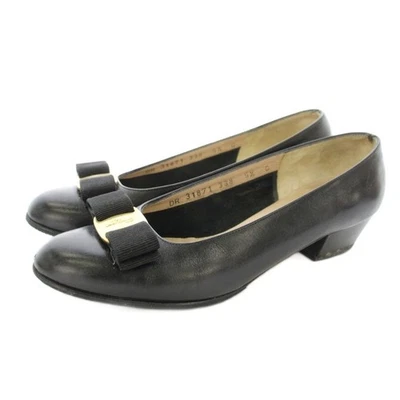 Salvatore Ferragamo Pumps Women's Size 5.5 Black Leather - Image 1 of 4