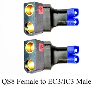 RCP-QS8 (2) QS8 Female to EC3/IC3 Male No Wire Adapters Anti Spark 10 awg - Picture 1 of 15