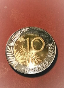 * Finland* 10 markkaa* 1995  *CoNiAluBronze * UNC -coin ** - Picture 1 of 2