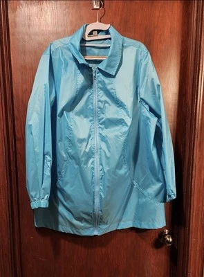 Abrigo de lluvia Woman Within 2x nunca usado turquesa ligero Foto 1 de 4