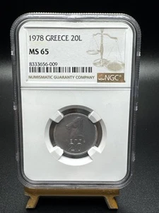 GREECE 1978 Twenty 20 Lepta KM# 114 - NGC MS65 - Picture 1 of 2