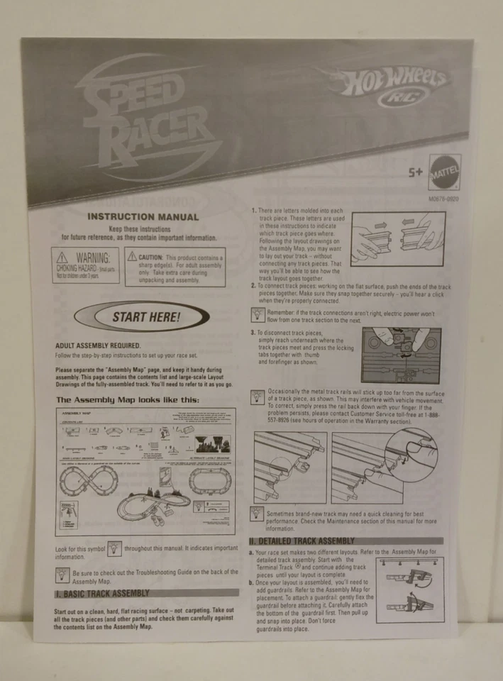 Mattel 2008 Hot Wheels Speed Racer Slot Car Racing Instruction Manual - image 1 of 4