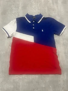 Polo Ralph Lauren Boys Red Multi Colorblock Short Sleeve Size 8 - Picture 1 of 6