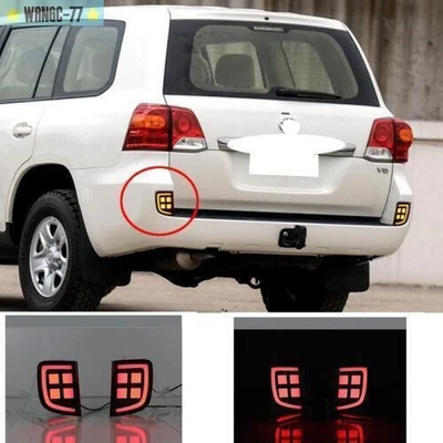 For Toyota Land Cruiser 08-15 LED Rear Bumper Light Rear Fog Lamps Brake Signal Foto 1 de 4