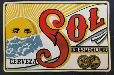 BIERE SOL Especial  / Plaque - tole publicitaire ancienne  - Photo 1/4