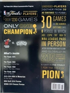2014 NBA FINALS CHAMPIONSHIP PROGRAM MIAMI HEAT SAN ANTONIO SPURS CHAMPIONS - Picture 1 of 1