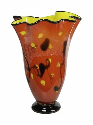 Jarrón de vidrio artístico Dale Tiffany AV22243 16,25" de alto Burbank hecho a mano Murano-St... Foto 1 de 4