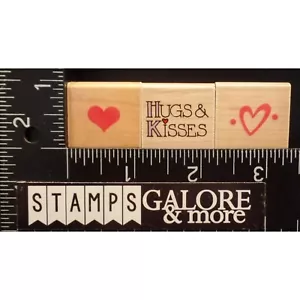 HERO ARTS GUMMISTEMPEL SET 3 HUGS & KISSES SOLID OPEN HEATS VALENTINSTAG #483 - Bild 1 von 2
