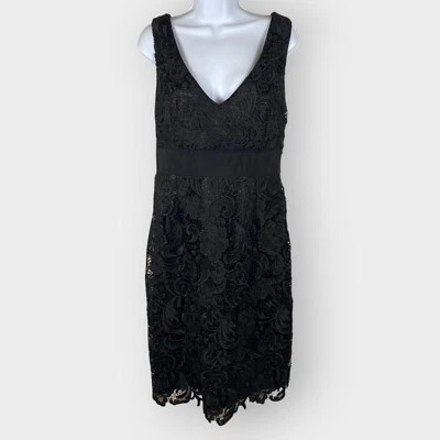 Vestido Vaina Formal Boutique Adrianna Papell | 6 | Encaje Negro | Cóctel Evento Foto 1 de 4