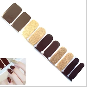 *CLEARANCE* Jaysea Arts Nail Strips Color Brown Gold Fall Street Nails - B4G1! - Picture 1 of 3