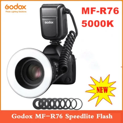 Godox MF-R76 RING76 5000K Macro LED Ring Flash Speedlite Lite For Camera DSLR - Image 1 of 4