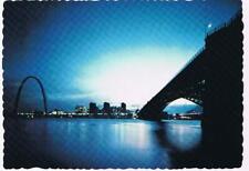 Missouri Postcard St Louis Skyline Arch and Eads Bridge