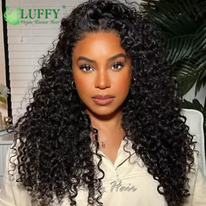 Jerry Curly 13×6 HD Lace Front Wigs Pre Plucked Human Hair HD Full Lace Wigs - Picture 1 of 14