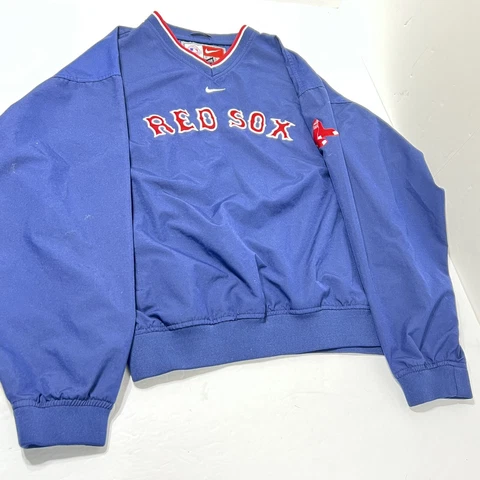 Red Sox Jacket Mens M Nike Pullover MLB Baseball Center Swoosh Windbreaker Med Cover