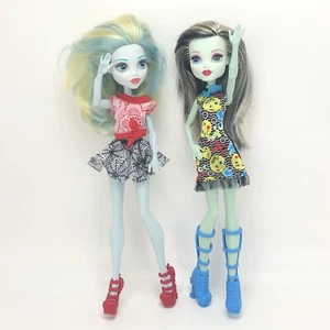 Monster High Doll Frankie Stein Emoji & Lagoonz Blue Redress Lot of 2 With Shoes - Picture 1 of 12