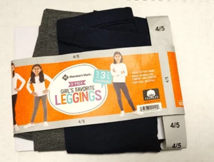NWT Girls Member's Mark 2 Favorite Leggings Navy/Charcoal 10/12 - Picture 1 of 2