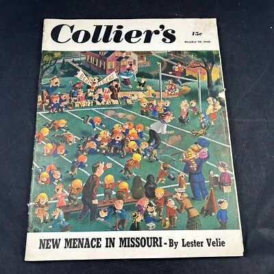 1949 OCTOBER 29 COLLIER'S 15 CENT VTG MAGAZINE - MISSOURI TIGERS LESTER VELIE - Image 1 of 4
