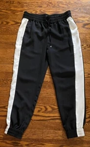 MOSSIMO WOMENS' Black White Pull On Drawstring Elastic Waist Jogger PANTS XS/TP - Picture 1 of 4
