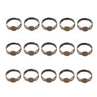 50pcs 8mm Flat Pad Ring Bases DIY Blank Findings For Jewelry Making Adjustab F1