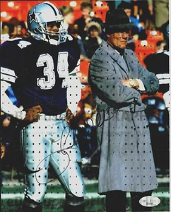 Firmado por Herschel Walker 8x10 con Tom Landry Dallas Cowboys - Georgia - J.S.A. CERT - Imagen 1 de 3