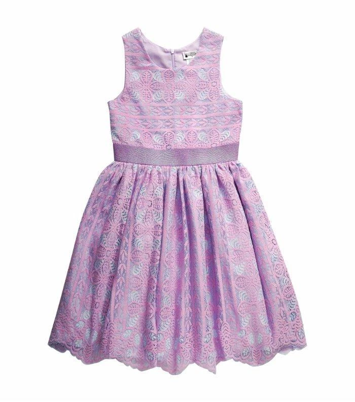 Vestido BLOOME Niñas 14 Lavanda Encaje Ajuste y Acampanado Nuevo con Etiquetas $68 Foto 1 de 1