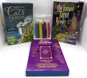 Tarot Card Bundle Instant Tarot Reader & Mystical Cats Tarot & Candles - Picture 1 of 4