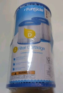 Filtro de piscina Funsicle tipo D paquete de 2 filtros de repuesto universales - Imagen 1 de 3