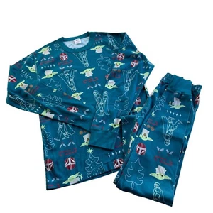 Hanna Andersson Star Wars Organic Cotton Pajama Set Sz M Mandalorian Grogu Print - Picture 1 of 10