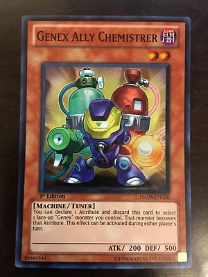 Genex Ally Chemistrer HA04-EN036 YuGiOh! SUPER RARE 1st Ed Hidden Arsenal 4 NM - Image 1 of 2