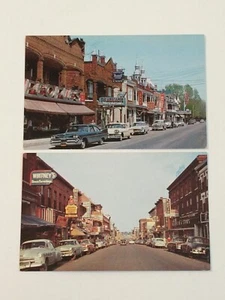 Vintage Postcard Lot 2 Main Street 50s Cars Louiseville & Princess Street Canada - Picture 1 of 4