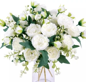 4 Bunches Silk Peony Artificial Flowers Wedding Bouquet Home Party Outdoor Decor - Picture 1 of 10