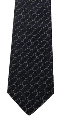 John Varvatos U.S.A. Luxe Silk Neck Tie Carbon Gray Chicken Wire New USA Made - Image 1 of 4
