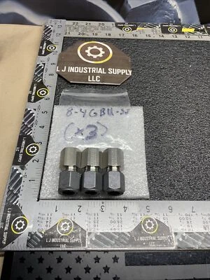 NEW [Qty-3] PARKER 8-4GBU-SS , 1/4" X 1/2" Compression Fittings_FAST SHIPPING! - Image 1 of 4