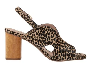 NIB~ LOUISE ET CIE KAMBER 3 ~SPECKLED LEOPARD COW HAIR FUR SANDALS HEELS ~ 8.5M - Picture 1 of 6