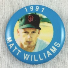 MLB 1991 MLBPA Photo Button Pin - San Francisco Giants - Matt Williams