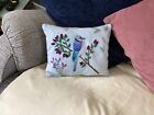 Hand Embroidered Decorative Blue Jay  Cushion, Gift, Present,Home Decor