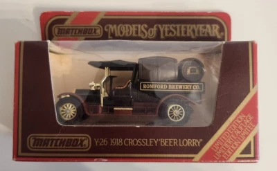 Matchbox Models of Yesteryear Y26 - 1918 Crossley Beer Lorry - Romford Brewery - Image 1 of 4