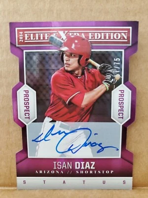 ISAN DIAZ 2014 Panini Elite Extra Edition Prospect Autograph #17/75 - Image 1 of 2