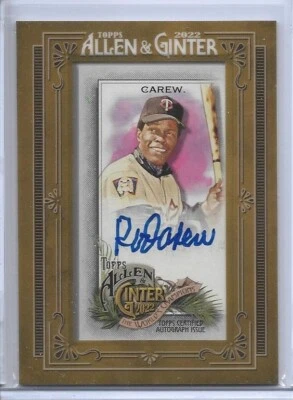2022 TOPPS ALLEN & GINTER'S ROD CAREW SIGNED AUTO #MA-RC MINNESOTA TWINS - Image 1 of 2