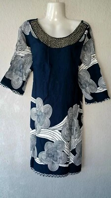 Robe De Plage Robe D'Été Boho Goa Hippie Tunique Chemisier Long Taille L - Photo 1/2