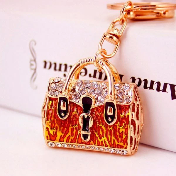 Rhinestone Handbag Keychain, Crystal Charm, Bling for Purse or Car, Fire - Image 1 of 1