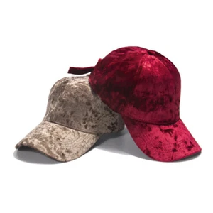 Women Men Couple Baseball Cap Sun Hat Pleuche Velvet Chic Adjustable Casual Soft - Picture 1 of 21