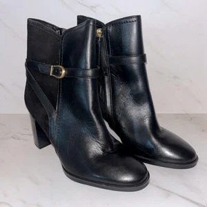NEW Naturalizer 27 edit bexley black leather ankle heeled boots sz 8. (E21) - Picture 1 of 6