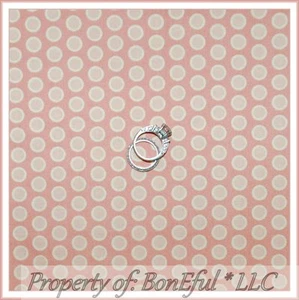 BonEful FABRIC FQ Cotton Quilt Pastel Pink Peach Polka Dot Kitty Girl Rose Gold - Picture 1 of 6