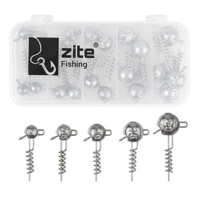 Screw-In-Jigs Set 25 STK in Box 5-20g Gummiköder Angeln Raubfisch Zite Fishing - Bild 1 von 4