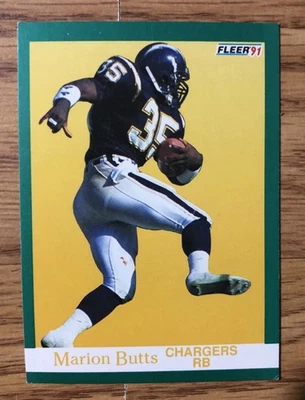 1991 Fleer Marion Butts NFL FOOTBALL Card # 171 LA Chargers - Image 1 of 4