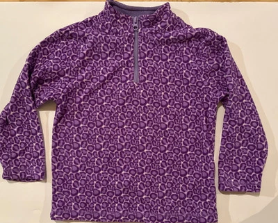 Sudadera Hanna Andersson Niñas Talla 110 5 6 Púrpura Leopardo Polar Pullover Foto 1 de 4